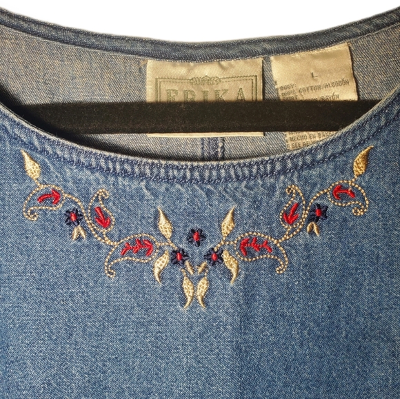 Vintage 90s Erika Studio Cottagecore Floral Dress - Picture 3 of 9